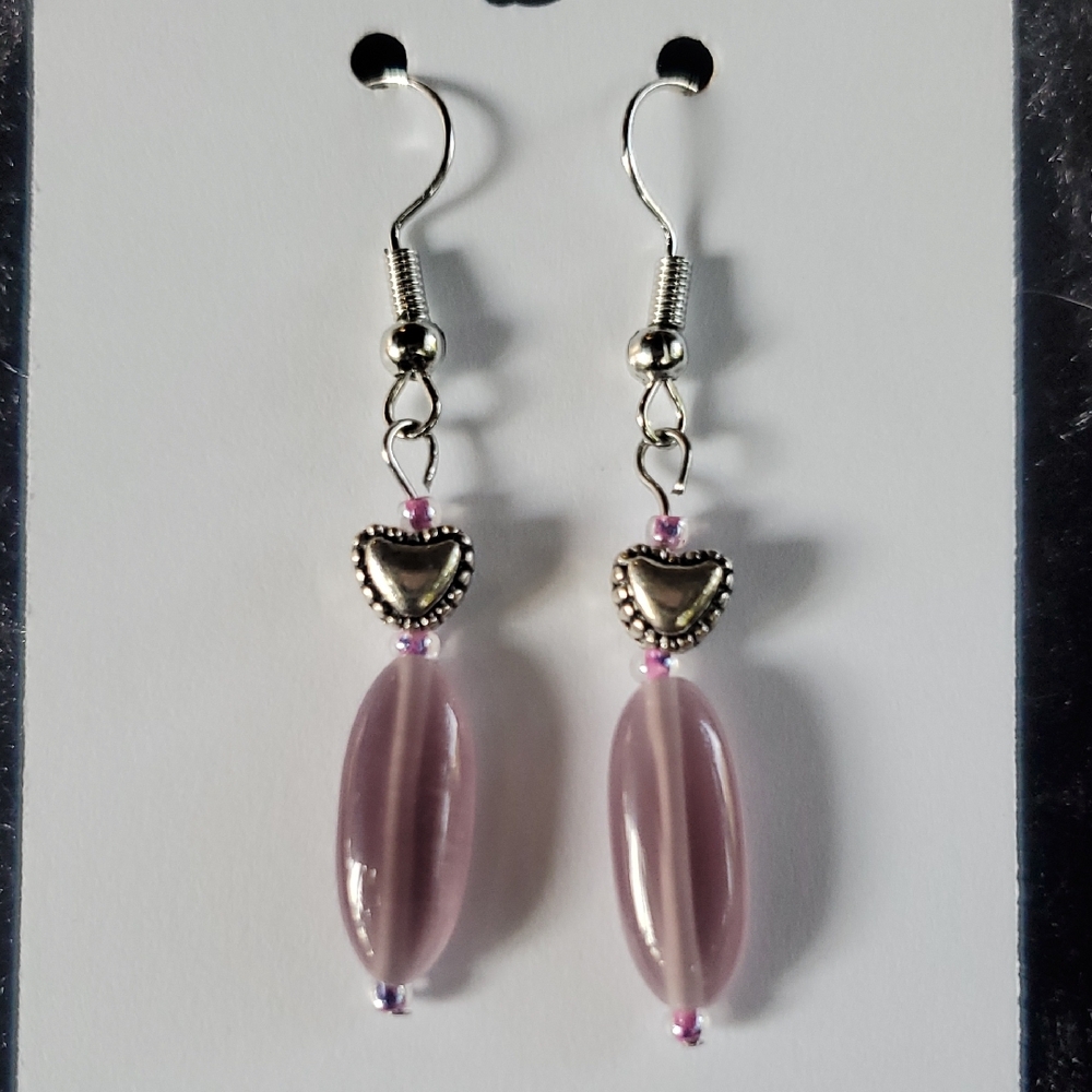 Elegant Lavender Heart Earrings